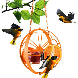 Extérieur Jardin Porche Arbres Porte-Fruits Suspendus Oranges Conteneur Métal Oriole Mangeoires À Oiseaux - Product Image 1