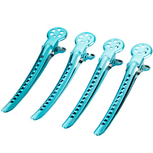 Pinzas para el cabello de acero inoxidable de 12 cm, pinzas de posicionamiento de colores para uso diario en salones de belleza, morado, azul, rojo ladrillo - Product Image 4