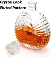 Carafe à whisky en verre de 750 ml, carafe à liqueur en cristal de 25 oz, bouteille à whisky sans plomb pour vodka, brandy, tequila, bourbon