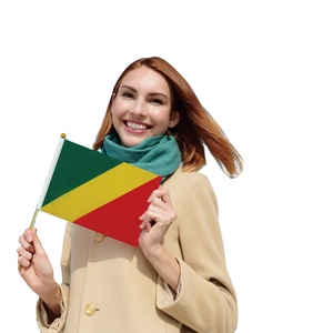 Venta caliente <span class=keywords><strong>de</strong></span> fábrica 2024 Bandera agitada a mano <span class=keywords><strong>de</strong></span> poste <span class=keywords><strong>de</strong></span> madera <span class=keywords><strong>de</strong></span> la República del Congo para vacaciones generales - Product Image 1