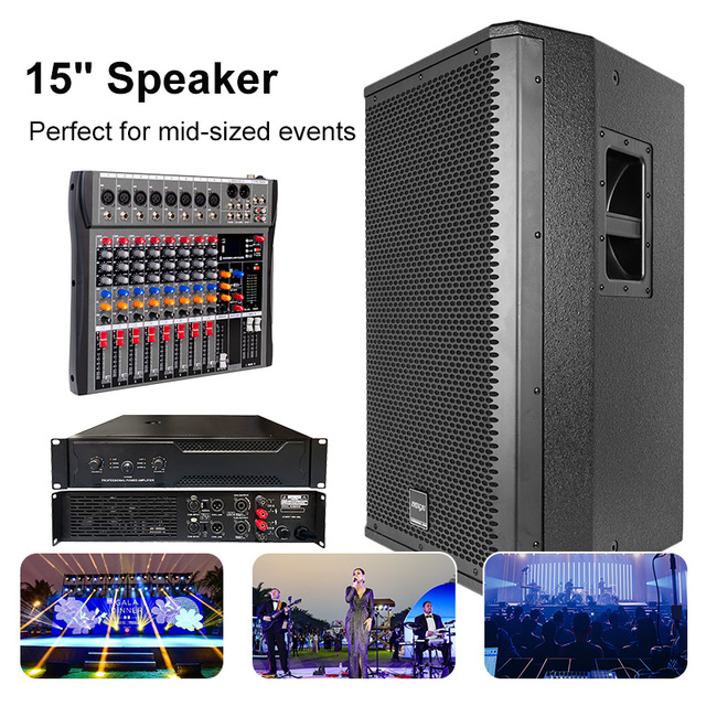 Hot 15 Inch Speaker Perfect for Mid-sized Events Party Concert DJ Stage Performance Subwoofer Bass 15 Inch Professional Speaker