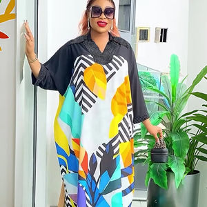 Ramadan musulman caftan Abaya Robe femmes Dubaï robes élégantes africain en <span class=keywords><strong>mousseline</strong></span> de soie Maxi Robe grande taille Boubou Robe <span class=keywords><strong>Djellaba</strong></span> Femme - Product Image 1