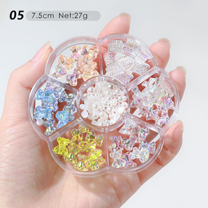 Decoraciones para <span class=keywords><strong>Uñas</strong></span>, Adornos Acrílicos 3D <span class=keywords><strong>con</strong></span> Forma de Lazo <span class=keywords><strong>y</strong></span> Flores en Colores Pastel - Product Image 2