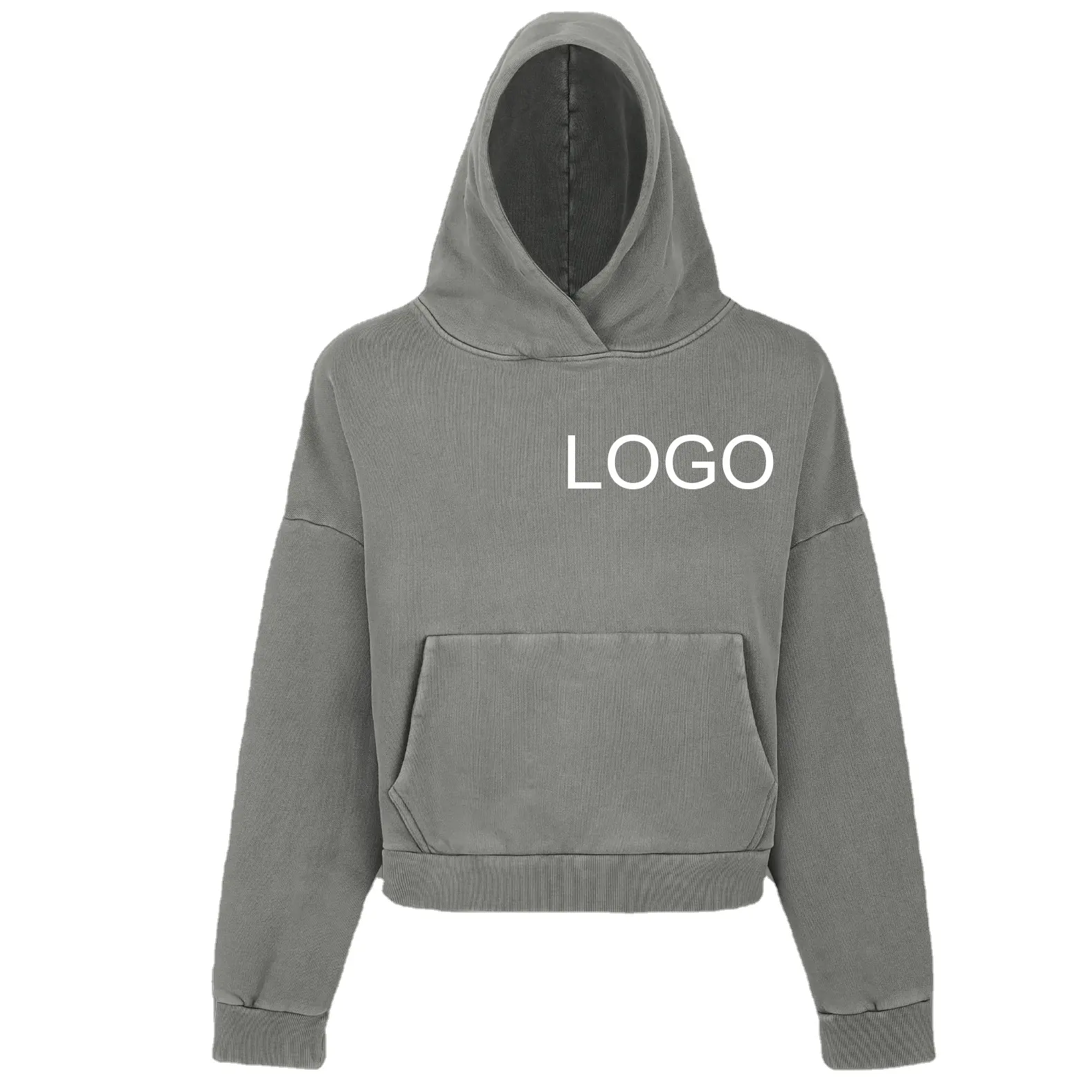 Grosir dicuci hoodie kustom DTG cetak logo pria pakaian streetewear vintage gaya sweatshirt & hoodie untuk pria