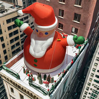 Père Noël gonflable géant d'extérieur avec éclairage LED, grande mascotte gonflable de Père Noël sur pied pour la décoration des centres commerciaux