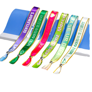 Pulsera desechable de poliéster tejido con estampado por sublimación, diseño de imitación antigua, con cierre, para regalos promocionales, eventos y festivales. - Product Image 1