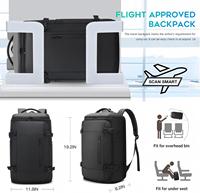 Sac à dos de voyage unisexe grand format 40L en polyester imperméable, tendance, approuvé pour l'avion, pour ordinateur portable 17 pouces, avec 3 cubes de rangement