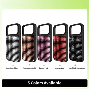 Coque tendance noire avec strass pour <span class=keywords><strong>iPhone</strong></span> 17 16 15 <span class=keywords><strong>14</strong></span> 13 12, dos en PC <span class=keywords><strong>noir</strong></span> luxueux orné de cristaux, protection anti-choc et bijoux - Product Image 6