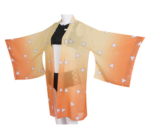 Costume <span class=keywords><strong>de</strong></span> cosplay <span class=keywords><strong>Demon</strong></span> <span class=keywords><strong>Slayer</strong></span> Anime Kimetsu No Yaiba Kamado Tanjirou, deux pièces, <span class=keywords><strong>maillot</strong></span> <span class=keywords><strong>de</strong></span> <span class=keywords><strong>bain</strong></span> avec kimono transparent, costume d'Halloween - Product Image 2