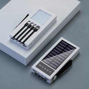 Cargador de Batería Solar con Doble USB y Logotipo Personalizado, Cable Integrado, 10000mAh 5000mAh, Banco de Energía para Exteriores con Linterna - Product Image 5