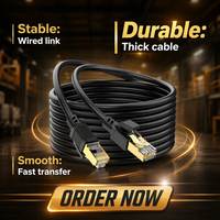 Kabel Patch Ethernet CAT8 SFTP HighGain Tembaga Murni RJ45 8P8C Kabel Jaringan Komunikasi Lan Berpelindung PVC untuk PC Router