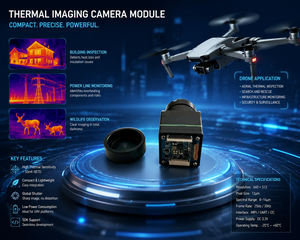 Module d'imagerie thermique haute sensibilité 640x512 pour drone UAV, sortie CVBS & BT.656, surveillance de sécurité de vision nocturne haute sensibilité - Product Image 5