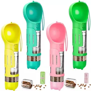 4 In 1 Dog Water Bottle Cat Accessories Pet Supplies With Poop Shovel And Poop Bags Dogs Pets Portable Drinking Feeder Bowl