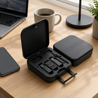 Boîte de rangement pour câbles 6-en-1 en gros, adaptateur de câble de charge et de données rétractable 100W, étui de rangement pour téléphone et ordinateur portable