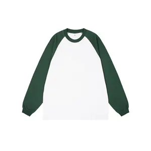 Qingcheng 2024 neue Mode Unisex Hip Hop Outfit Baumwollkragen langärmeliges T-Shirt