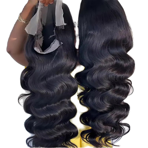 Peluca de Cabello Virgen Vietnamita Original al por Mayor, sin Pegamento, con Frente de Encaje 13x4 HD Transparente, Larga, 200% de Densidad, para Mujer - Product Image 1