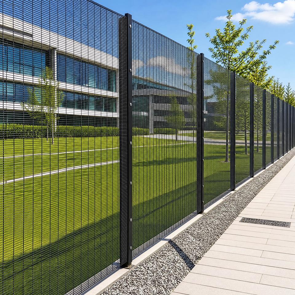 Security Property Fence Security Fence PVC Coated Carbon Steel Anti-Climb Wire Mesh for Prison ...