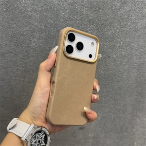 Nueva Funda de Teléfono Móvil de Cuero de Gamuza con Magnético para iPhone 16 15 14 13 Pro Max, Funda de Cuero Naranja para iPhone 17 Pro Max - Product Image 6