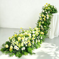Kunstmatige cascade bloementafeldecoratie roze roos hortensia bloemstuk voor bruiloft feest receptie centerpiece op maat OEM