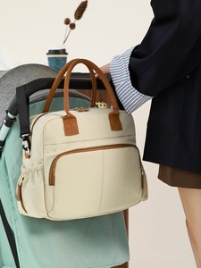 Bolsa <span class=keywords><strong>de</strong></span> Hombro Multicompartimentos para Madre y Bebé, Color Sólido, con Cierre y Forro <span class=keywords><strong>de</strong></span> Poliéster, para Salidas y Almacenamiento - Product Image 6