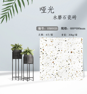 आधुनिक डिजाइन मैट टेराज़ो वर्ग 600 एक्स 600 चीनी मिट्टी के लिए दीवार और फर्श के लिए सस्ती कीमत - Product Image 5