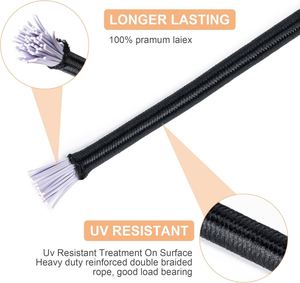 Heavy Duty Elastic Bungee Shock Cord 1/8" X 50ft, Polyester Round Stretch Rope for <b>Kayak</b> Tarp Tie Down Camping DIY - Product Image 2