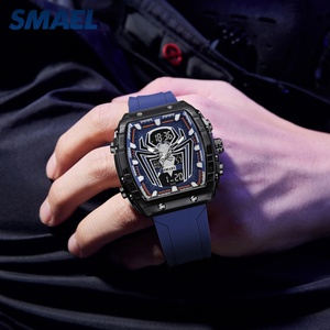Montre sport chronographe analogique-numérique SMAEL 8116, nouvelle conception avec boîtier carré lumineux, étanche - Product Image 4