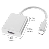 Adaptador de Cable de Video USB3.1 HDTV, Conversor 4K 30HZ Tipo C de Aleación de Aluminio, Cable de Duplicación de Pantalla para Laptop, Teléfono, Tableta