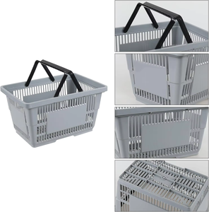 Hot Sale 28L Shopping <b>Basket</b> <b>with</b> <b>Handles</b> Market Grocery Retail Store Supplies Handheld <b>Basket</b> - Product Image 5