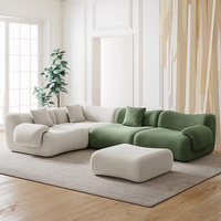 Sofá Cama Modular de 3 Plazas, Diseño Moderno y Simple, Tapizado en Terciopelo, con Cojines Rellenos de Esponja Suave