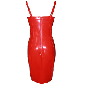 Robe <span class=keywords><strong>en</strong></span> cuir Wetlook grande taille femmes Sexy brillant PVC <span class=keywords><strong>Latex</strong></span> serré hanche Wrap Mini robe pôle danse Clubwear Raves <span class=keywords><strong>tenue</strong></span> de fête - Product Image 6