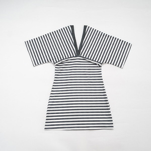 Vestido Viviblook C26DS256 para Mujer, Verano, Nuevo, Estampado a Rayas, Cuello en V, Espalda Descubierta, Manga Corta, Mini Vestido Ajustado - Product Image 6