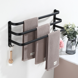 Không gian hiện đại nhôm tự dính khăn Kệ ba lớp khăn giá Matt màu đen giữ khăn - Product Image 5