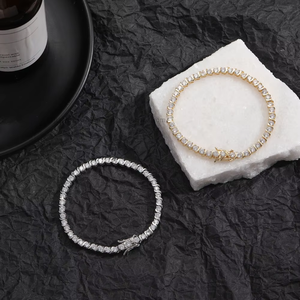 3mm2 Claw Tennis <b>Bracelet</b>, Single-row Bag Set With 2-claw Zircon Necklace for Women Tanjing Fashion Lijing Necklace - Product Image 2