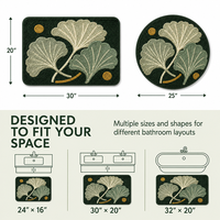 Tapis botanique touffeté pour salon avec microfibre douce et absorbante pour une décoration de sol moderne et luxueuse, tapis de bain antidérapant