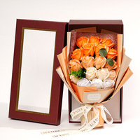 Bouquet de fleurs en peluche pour mariage Savon Fleurs Saint Valentin Cadeau bleu rose Anniversaire Fête des Mères Cadeau