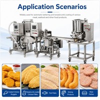 Machine automatique d'enrobage et de recouvrement de nuggets de poulet aux cacahuètes et aux graines de sésame