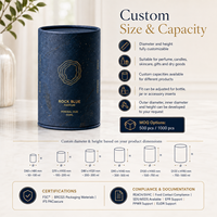 Caja de Cartón Cilíndrica Rígida de Lujo, Tamaño Personalizado, con Certificación FSC, para Perfume, Velas, Cuidado de la Piel, Cosméticos y Regalos