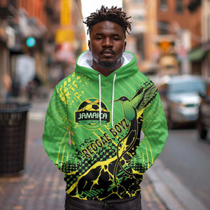 Sweat à capuche de football de la Jamaïque pour homme-Reggae <span class=keywords><strong>Boyz</strong></span> All-Over Print | Colibri et ballon de football graphique | Sweat-shirt vert/jaune/<span class=keywords><strong>noir</strong></span> - Product Image 3