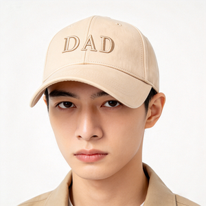 หมวกแก๊ปผ้าฝ้ายพิมพ์ลายปักโลโก้ DAD แบบนุ่มสบายสำหรับผู้ชาย สวมใส่ลำลองกลางแจ้ง ป้องกันแสงแดด ขายส่งทั่วไป - Product Image 1