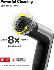 HOTO Spazzola Elettrica Rotante Senza Fili per Pulizia Bagno, Cucina, Piastrelle, Doccia, IPX7 Impermeabile, Leggera - Product Image 2