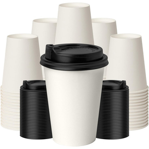 Gobelets à café jetables recyclables en papier kraft à paroi simple, design personnalisé, 8oz/10oz/14oz/16oz/22oz - Product Image 1