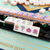 Jeu de Mahjong Américain de Luxe Rose Fleur de Cerisier Moderne en Acrylique à 4 Couches, 160 Tuiles Écologiques Résistantes à l'Eau, pour Jeu de Poker et Mélange Manuel