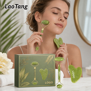 Set Professionale di Rullo di Giada con Tavoletta Gua Sha, <span class=keywords><strong>Kit</strong></span> di Strumenti per Massaggio Facciale Anti-Età per Uso in Spa e Saloni di Bellezza - Product Image 1