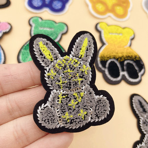 Na Yang Cartoon Bear Flocking <b>Embroidery</b> <b>Patch</b> Customized For Clothing - Product Image 2