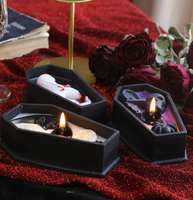 Vela decorativa de ataúd DIY de Halloween-Vela perfumada en forma de vampiro con calavera y lápida perfecta para Halloween