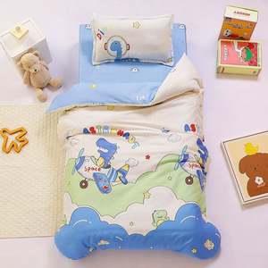 Washable 100% Cotton Dinosaur Crib Bedding Cover Set with Cute <b>Animal</b> Printed for Baby Girls and Boys - Product Image 4