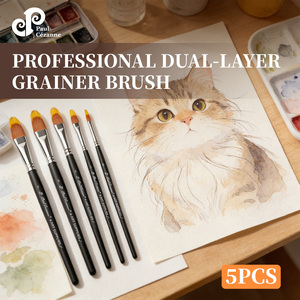 Juego de 5 pinceles de doble capa Paul Cezanne, pinceles profesionales sintéticos tipo filbert para pintura <span class=keywords><strong>con</strong></span> textura creativa - Product Image 1