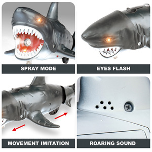 Lucky Toys Télécommande RC <span class=keywords><strong>Requin</strong></span> <span class=keywords><strong>Jouet</strong></span> <span class=keywords><strong>Robot</strong></span> avec Fonction de Pulvérisation Télécommande Animal Trick Simulation Modèle Cadeau - Product Image 4