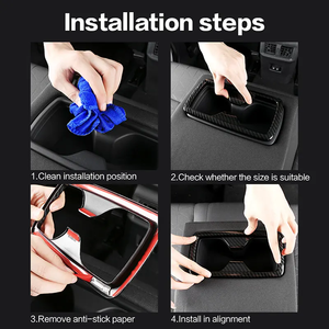 2020 Toyota pour RAV4 OTC fibre de carbone ABS automobile intérieur accessoire arrière vidange support de verre garniture cadre - Product Image 4